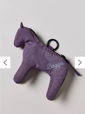 Baggu Horse Charm Keychain Dusty Violet Purple Change Purse Pouch